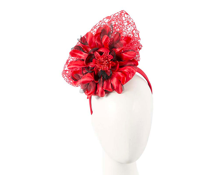 Bespoke red winter racing fascinator