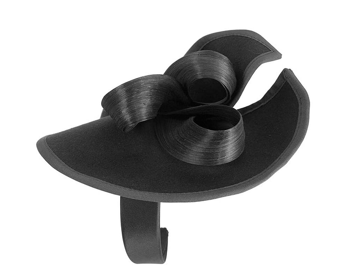 Twisted black felt fascinator by Fillies Collection - Hats From OZ