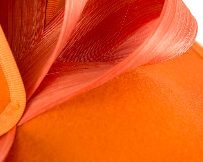 Twisted orange felt fascinator by Fillies Collection - Image 3