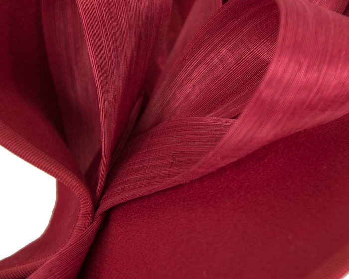 Twisted red felt fascinator by Fillies Collection - Image 6