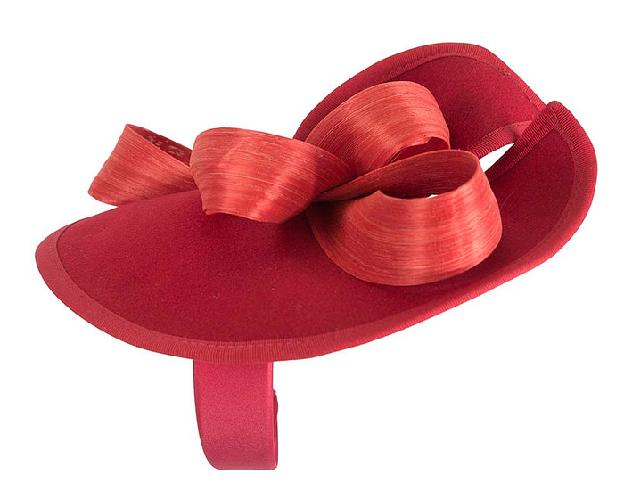 Twisted red & orange felt fascinator by Fillies Collection - Image 3