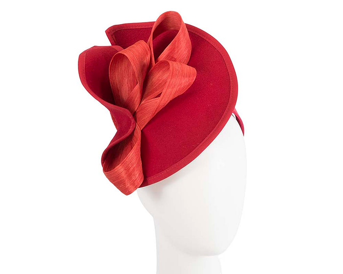 Twisted red & orange felt fascinator by Fillies Collection