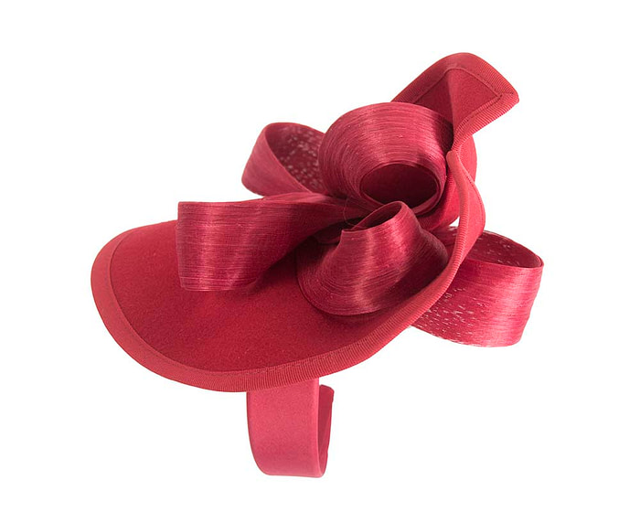 Twisted red felt fascinator by Fillies Collection - Hats From OZ