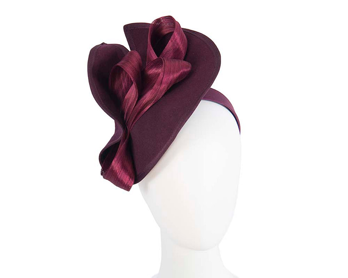 Twisted wine felt fascinator by Fillies Collection