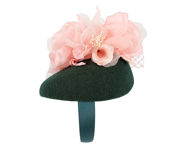 Green & pink pillbox with large flower by Fillies Collection - Image 3