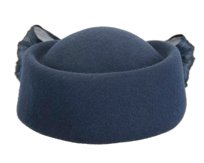 Navy Jackie Onassis style felt beret by Fillies Collection - Image 6