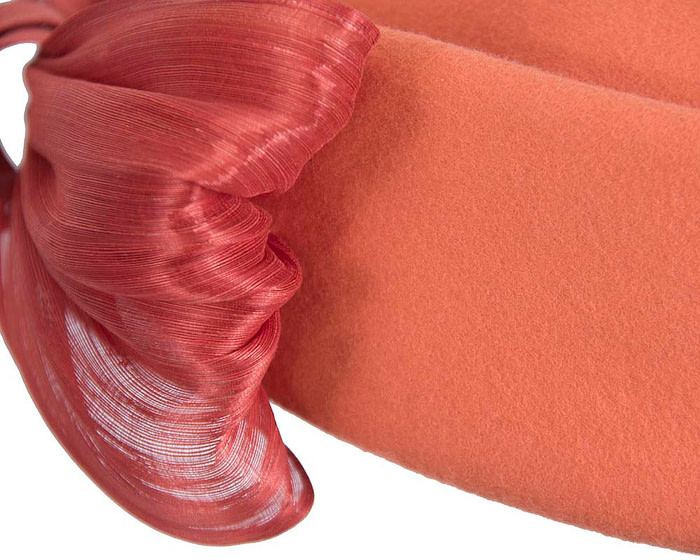 Orange Jackie Onassis style felt beret by Fillies Collection - Image 8