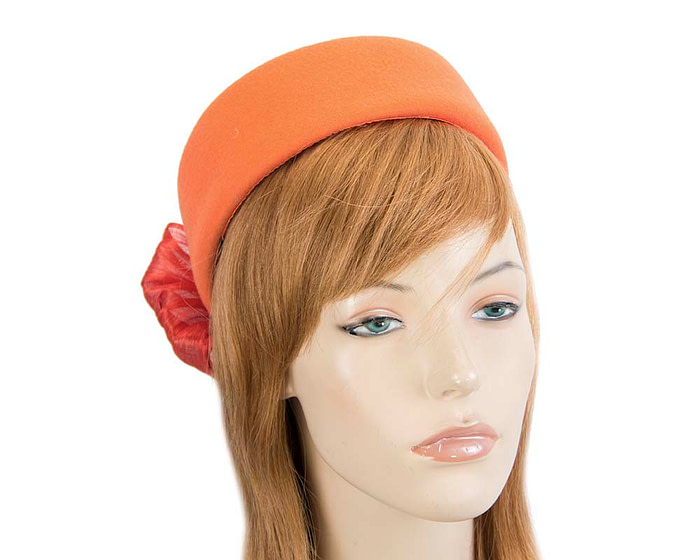 Orange Jackie Onassis style felt beret by Fillies Collection