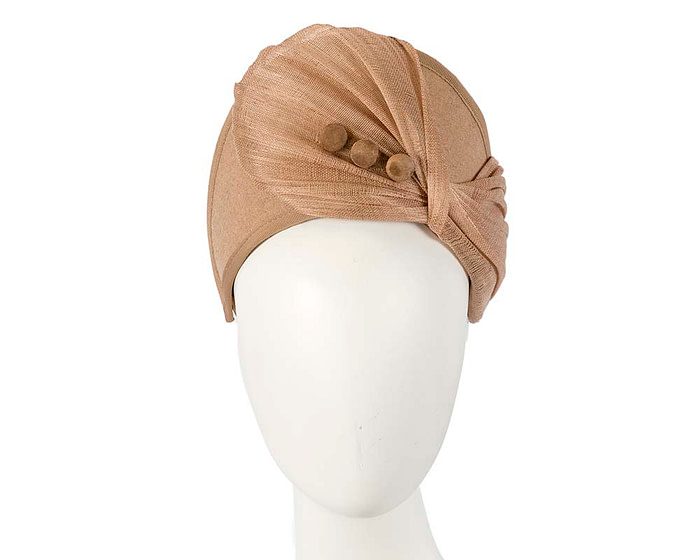 Beige crown winter fascinator by Fillies Collection