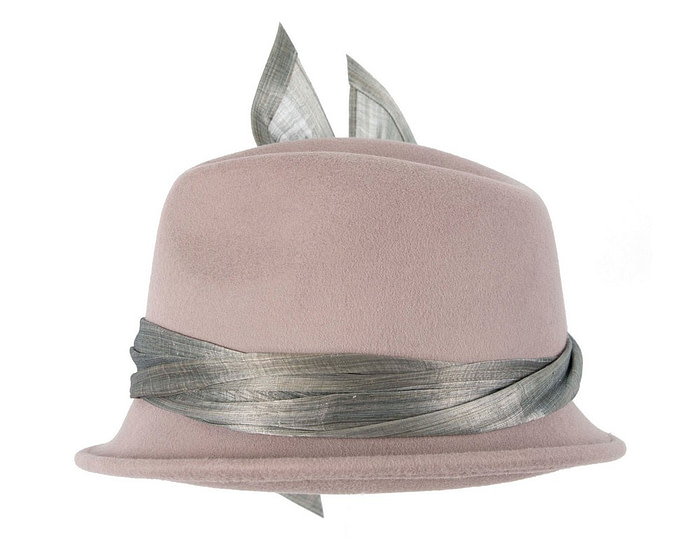 Grey ladies winter fashion felt fedora hat by Fillies Collection - Image 6