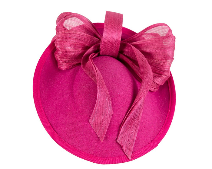 Fuchsia plate with bow winter fascinator by Fillies Collection - Image 3