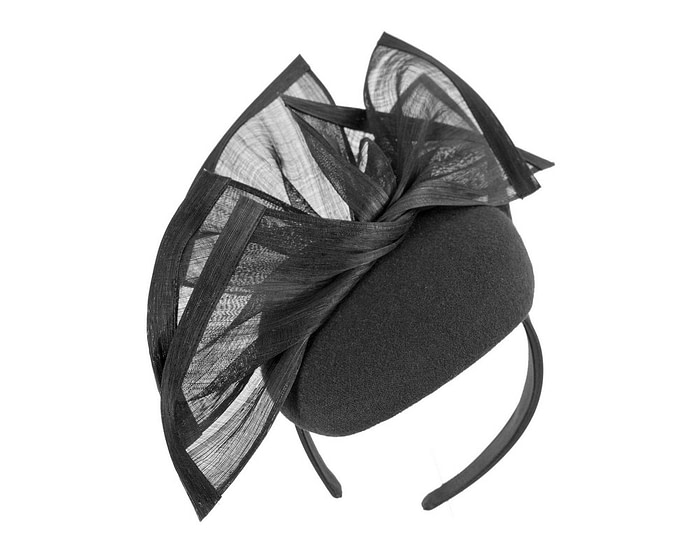 Bespoke black winter racing fascinator by Fillies Collection F662 - Image 2