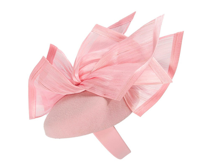 Bespoke pink winter racing fascinator by Fillies Collection - Image 3