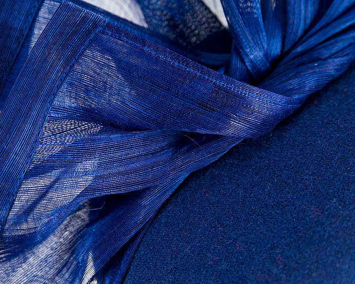 Bespoke royal blue winter racing fascinator by Fillies Collection - Image 5