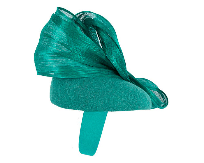 Bespoke teal pillbox with bow by Fillies Collection - Image 4