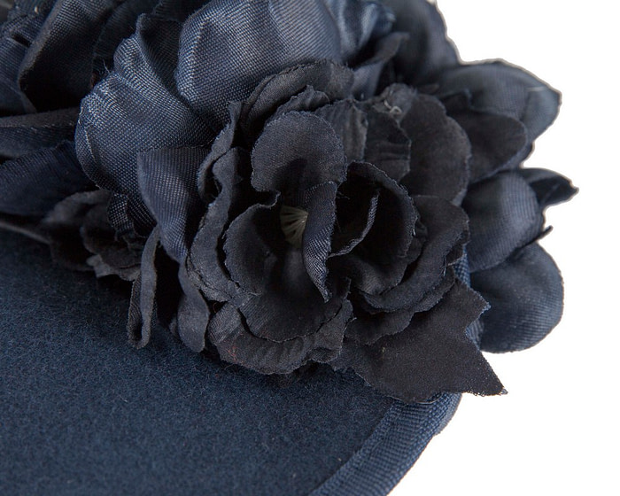 Navy flower fascinator by Fillies Collection F669 - Image 5