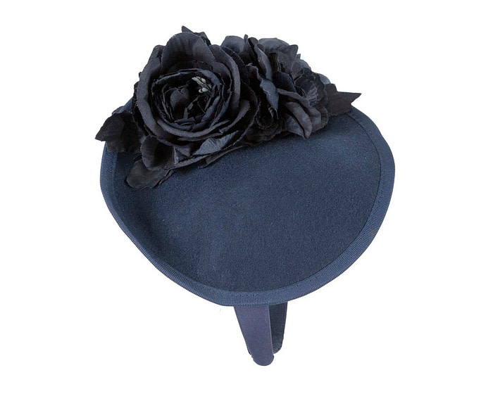 Navy flower fascinator by Fillies Collection - Hats From OZ