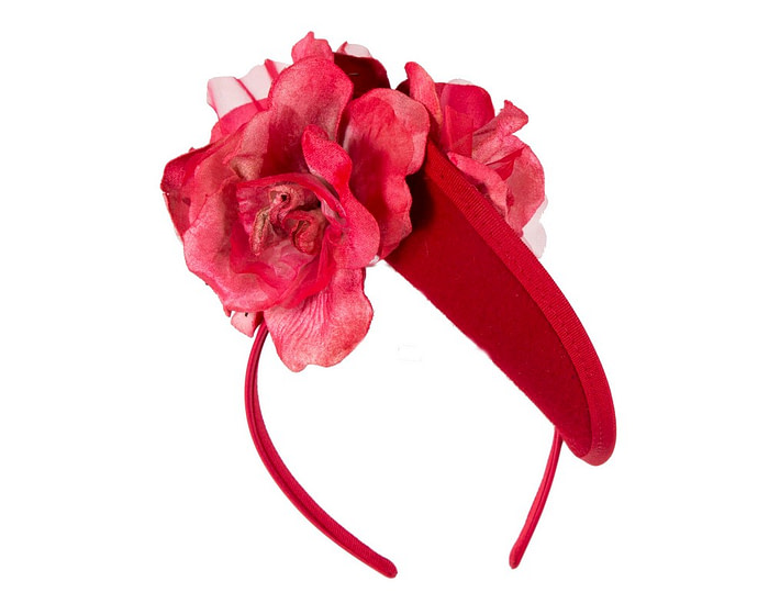 Red flower fascinator by Fillies Collection F669 - Image 6