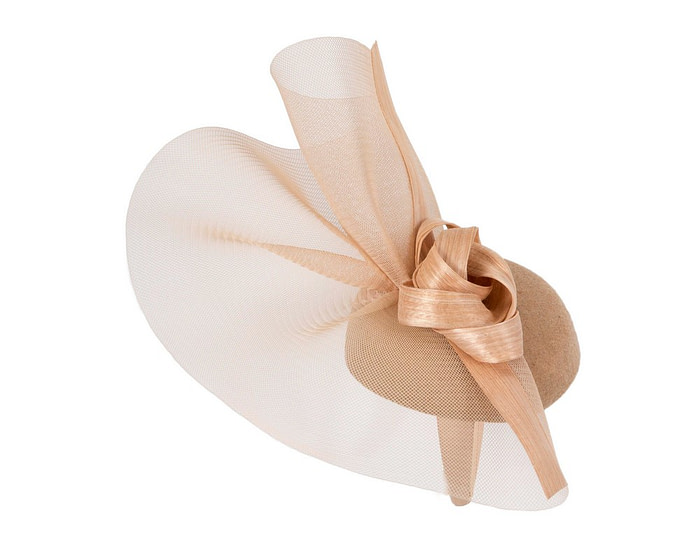 Tall beige winter racing fascinator by Fillies Collection - Hats From OZ