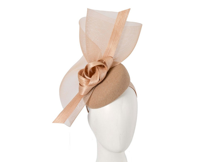 Tall beige winter racing fascinator by Fillies Collection