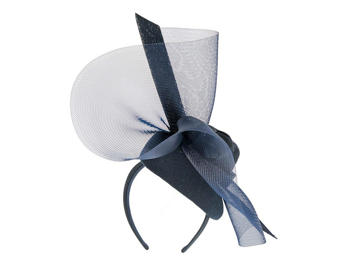 Tall navy winter racing fascinator by Fillies Collection - Image 6