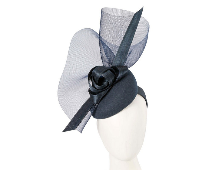 Tall navy winter racing fascinator by Fillies Collection