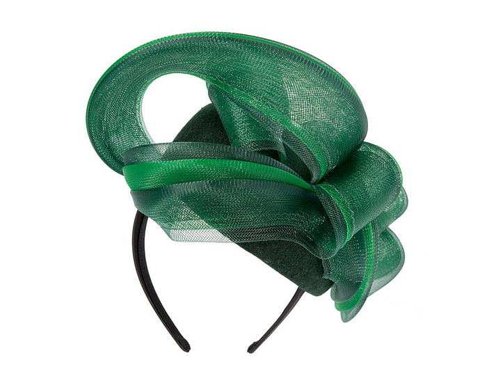 Green winter racing fascinator by Fillies Collection - Image 6