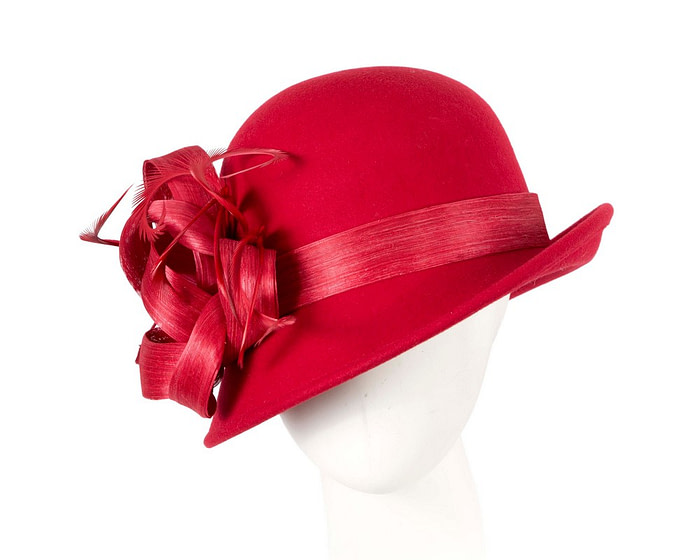 Exclusive red cloche winter hat by Fillies Collection