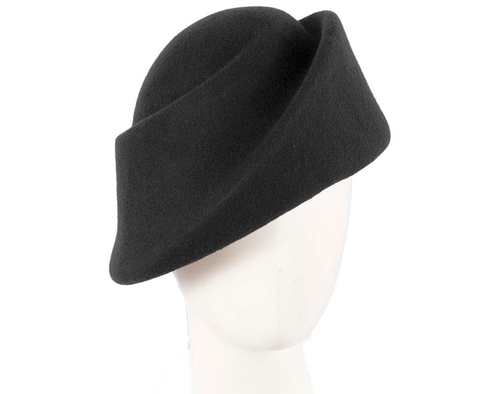 Unique black ladies winter felt fashion hat