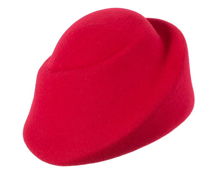 Unique red ladies winter felt fashion hat - Image 2