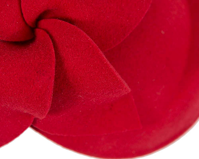 Red felt pillbox fascinator - Hats From OZ