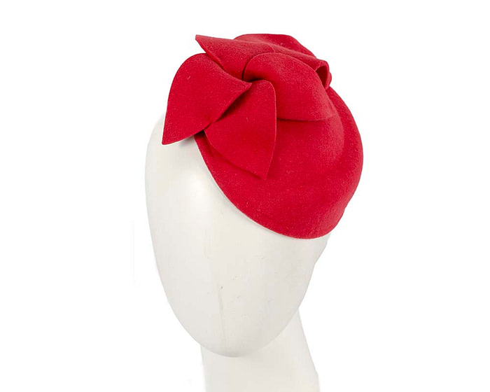 Red felt pillbox fascinator - Hats From OZ