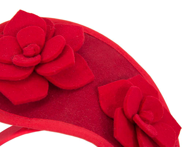 Red tall winter racing crown fascinator - Hats From OZ