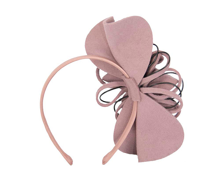 Dusty pink felt flower racing fascinator - Hats From OZ