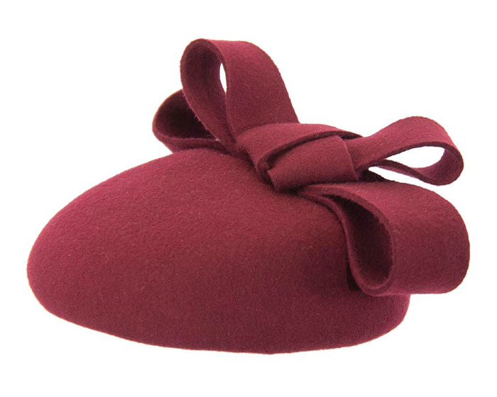 Wine felt winter racing pillbox fascinator - Hats From OZ