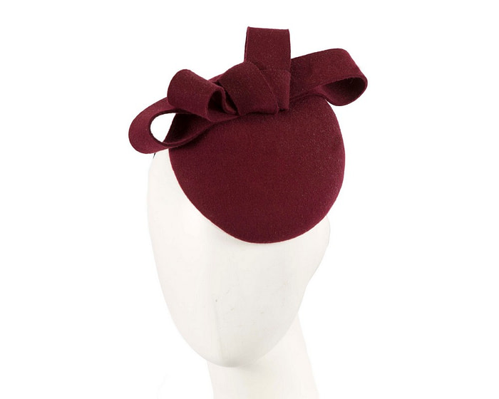 Wine felt winter racing pillbox fascinator - Hats From OZ