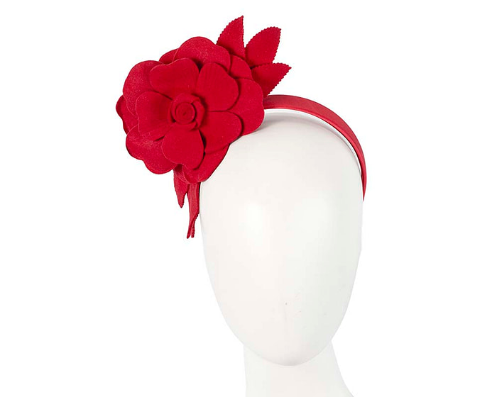 Red felt flower fascinator by Max Alexander