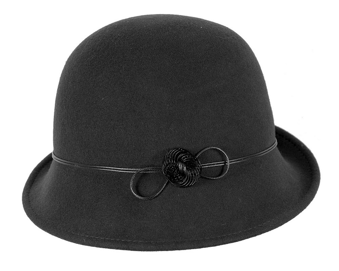 Black felt cloche hat by Max Alexander - Image 4