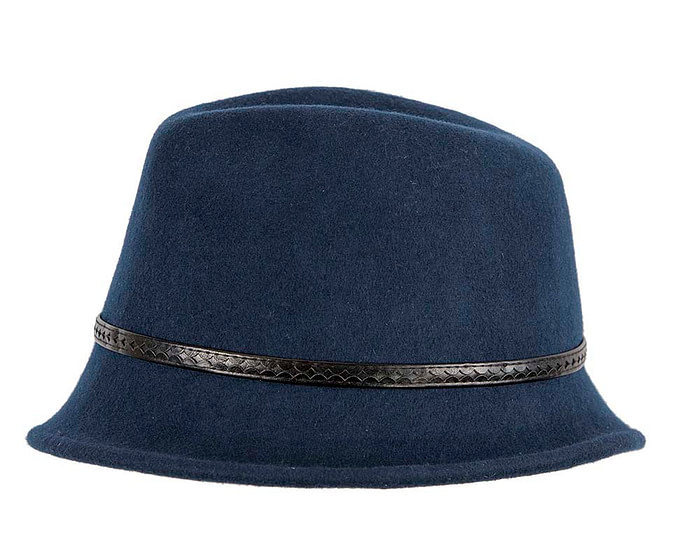 Navy felt trilby hat by Max Alexander J402 - Image 3