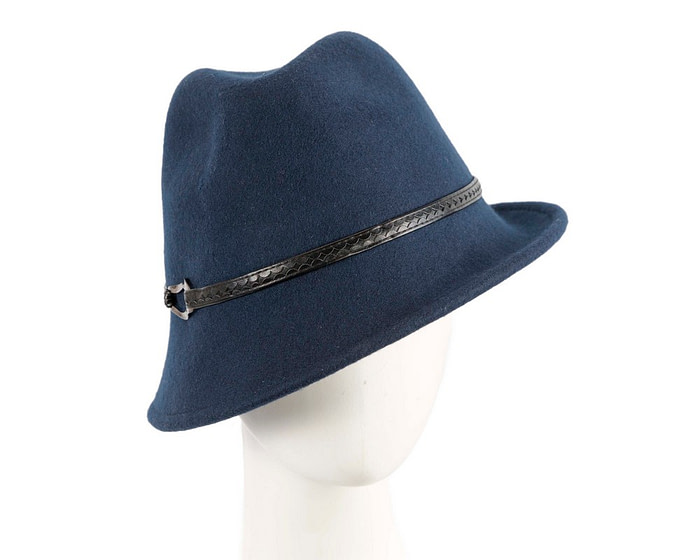 Navy felt trilby hat by Max Alexander J402