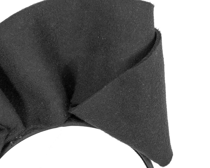 Black felt winter racing fascinator by Max Alexander - Image 3