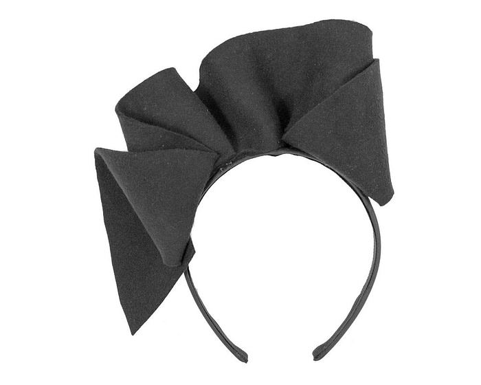 Black felt winter racing fascinator by Max Alexander - Image 2