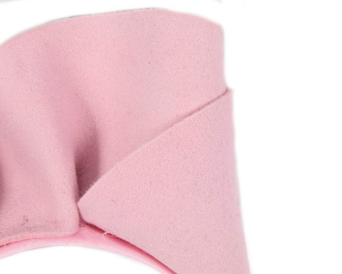 Pink felt winter racing fascinator by Max Alexander - Hats From OZ