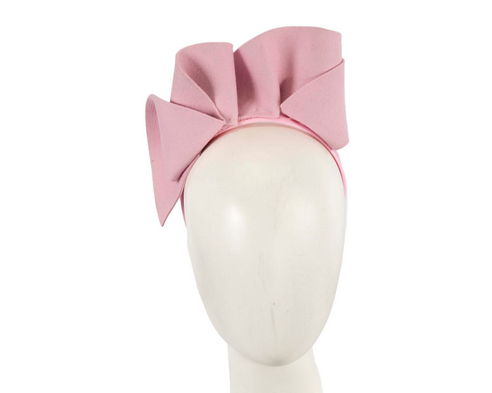 Pink felt winter racing fascinator by Max Alexander - Hats From OZ