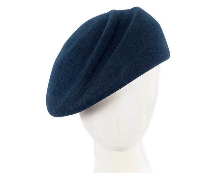 Navy winter felt beret by Max Alexander