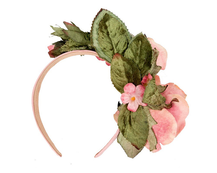 Pink vintage flower fascinator headband by Max Alexander - Image 4