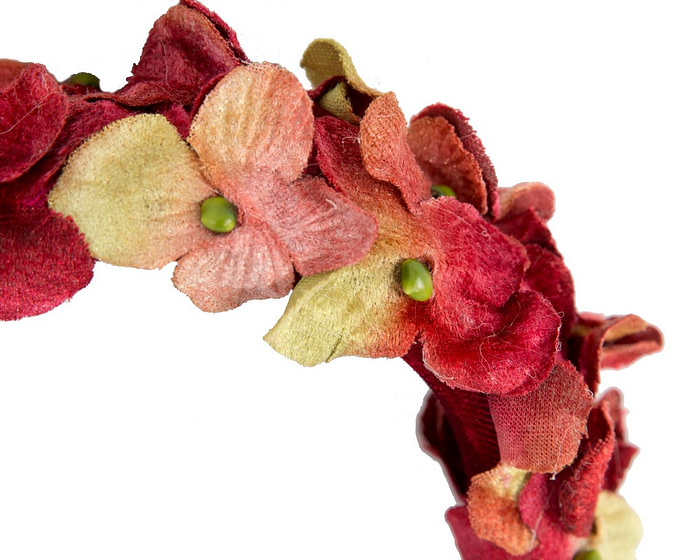 Burgundy flower headband halo by Max Alexander - Hats From OZ