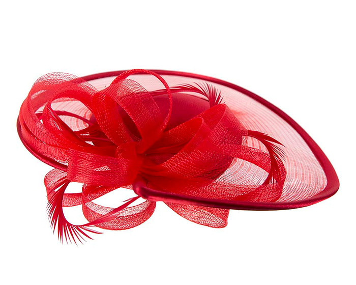 Custom made red pillbox hat with feathers - Image 8