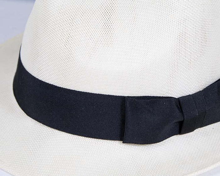 Cream mens summer fedora hat - Image 5