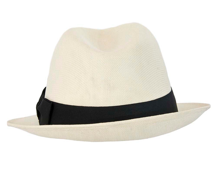 Cream mens summer fedora hat - Image 4